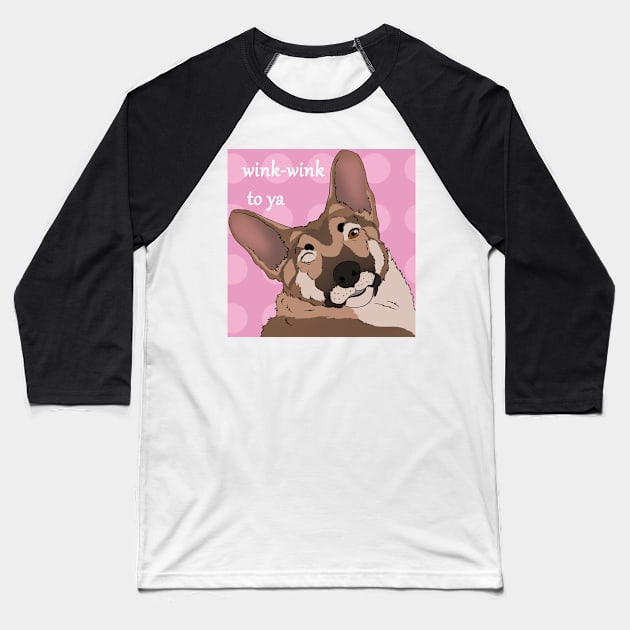 Winky doggy Baseball T-Shirt by Karl_The_Faun